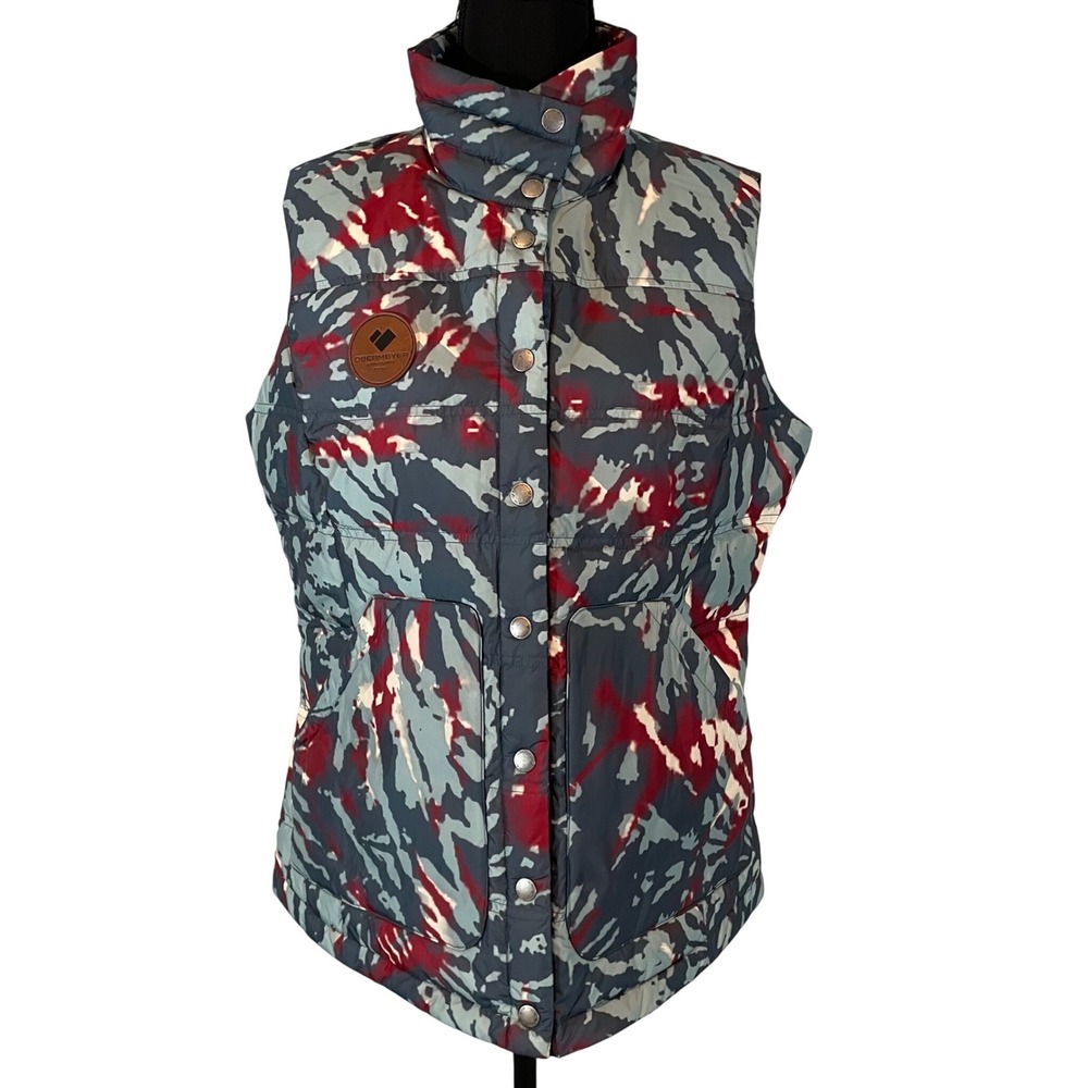 Obermeyer Mila Down Vest Womens M Ski Vest Snap Front Collared lightweight